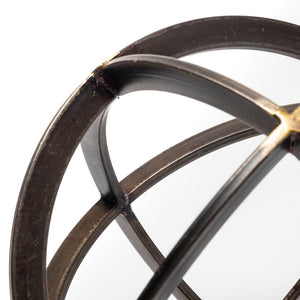 Mercana Galenna Decorative Orb - Small Antiqued Bronze Accent for Modern, Industrial, and Boho Decor Styles Black Metal | 9H 57674