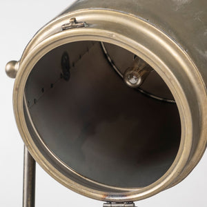 Mercana Debdou Adjustable Cinema-Style Floor Lamp with Sleek Stem and Sturdy Collapsible Base for Any Space Gold Metal 65134