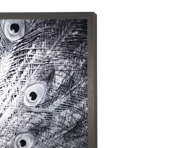 Sunpan COURTSHIP - 48" Charcoal Framed Peacock Art - Luxe Vintage Elegance for Living Spaces & Offices A0261