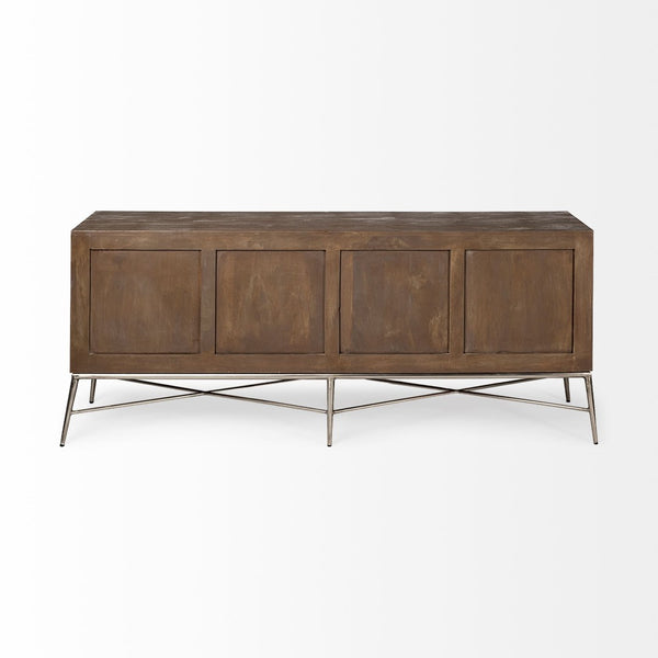 Mercana Swordfish Two-Tone Sideboard Cabinet with Fish-Scale Doors - Stylish Storage for Modern Interiors 67116