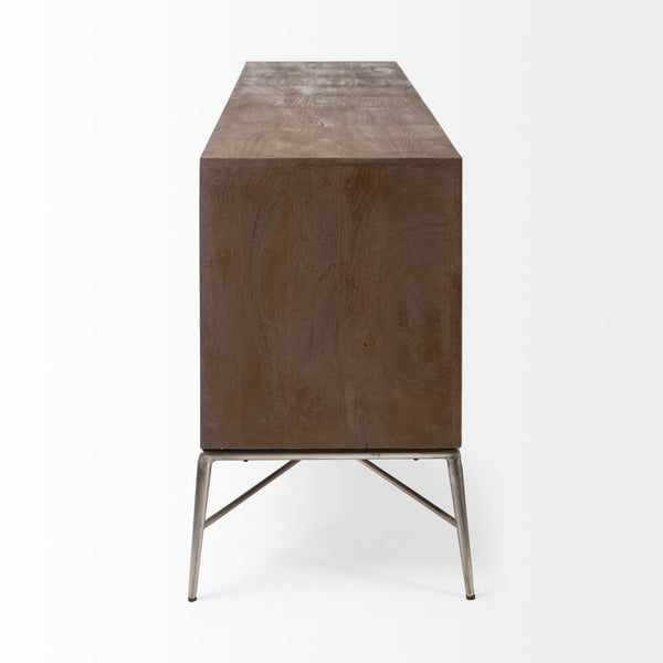 Mercana Swordfish Two-Tone Sideboard Cabinet with Fish-Scale Doors - Stylish Storage for Modern Interiors 67116