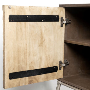 Mercana Swordfish Two-Tone Sideboard Cabinet with Fish-Scale Doors - Stylish Storage for Modern Interiors 67116