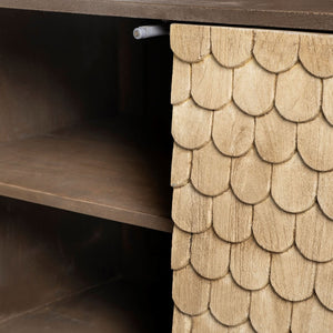 Mercana Swordfish Two-Tone Sideboard Cabinet with Fish-Scale Doors - Stylish Storage for Modern Interiors 67116