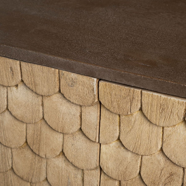 Mercana Swordfish Two-Tone Sideboard Cabinet with Fish-Scale Doors - Stylish Storage for Modern Interiors 67116