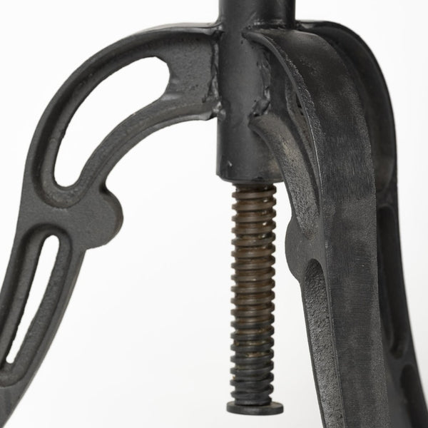 Mercana Emslie Adjustable Height Bar Stool with Solid Wood Seat for Rustic Kitchen and Industrial Decor 50446