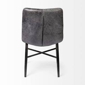 Mercana Horsdal Mid-Century Modern Dining Chair with Sleek Leather Seat and Sturdy Metal Frame for Style 50409