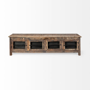 Mercana Wilton Rustic Media Console with Unique Storage for Farmhouse, Lodge, and Modern Décor Styles 67739