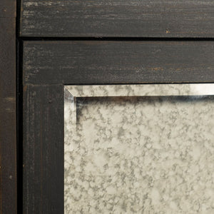 Mercana Sunnyvale Vertical Four Shelf Unit – Elegant Dark Brown Finish with Mirrored Accents for Stylish Storage 50210-AB