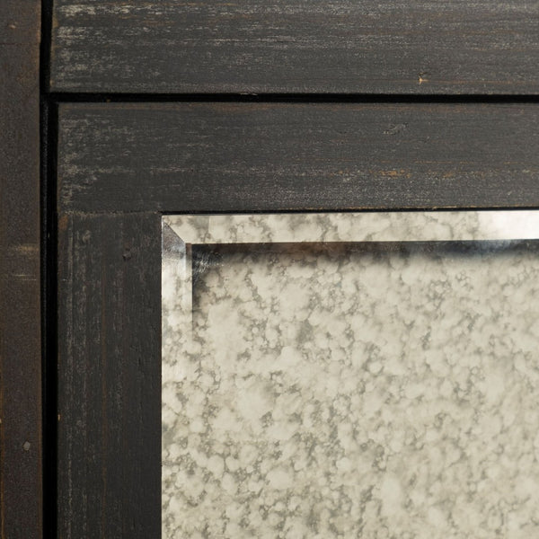 Mercana Sunnyvale Vertical Four Shelf Unit – Elegant Dark Brown Finish with Mirrored Accents for Stylish Storage 50210-AB