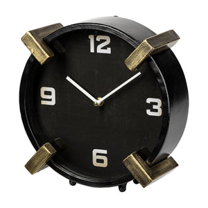 Mercana Agar Black Metal Round Table Clock 68732