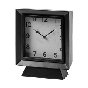 Mercana Ralph I Black Metal Square Table Clock 68736