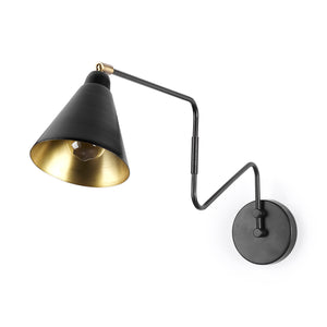 Mercana Cobalt 6L x 32W Black Metal Cone Shaped Swivel Wall Sconce 68775