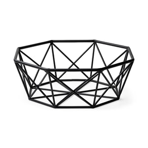 Mercana Davy 17L x 17W Black Metal Large Hexagonal Bowl 68799