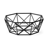 Davy 17L x 17W Black Metal Large Hexagonal Bowl