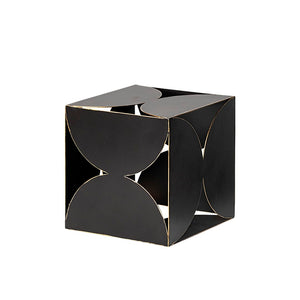 Mercana Darren Small Decorative Cube - Industrial Accent for Modern Spaces, Perfect for Stylish Displays Black Metal | 6H 68802