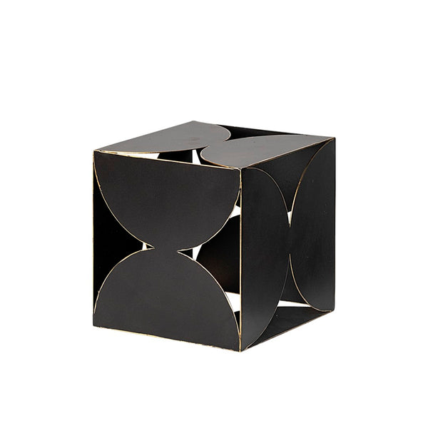 Mercana Darren Small Decorative Cube - Industrial Accent for Modern Spaces, Perfect for Stylish Displays Black Metal | 6H 68802