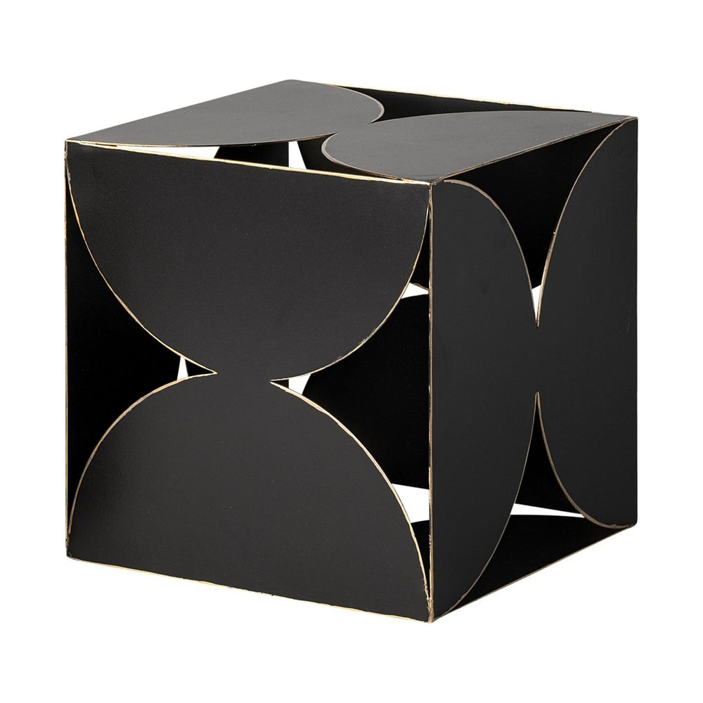 Mercana Darren Small Decorative Cube - Industrial Accent for Modern Spaces, Perfect for Stylish Displays Black Metal | 8H 68803