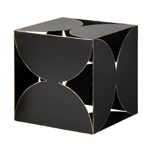 Mercana Darren Small Decorative Cube - Industrial Accent for Modern Spaces, Perfect for Stylish Displays Black Metal | 8H 68803