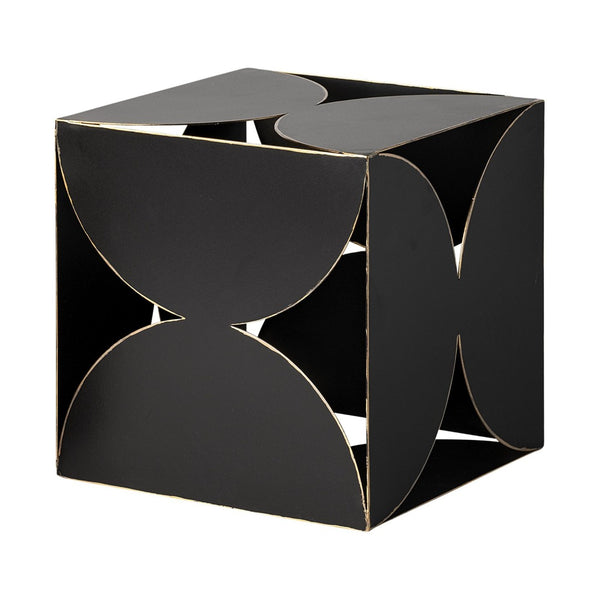 Mercana Darren Small Decorative Cube - Industrial Accent for Modern Spaces, Perfect for Stylish Displays Black Metal | 8H 68803