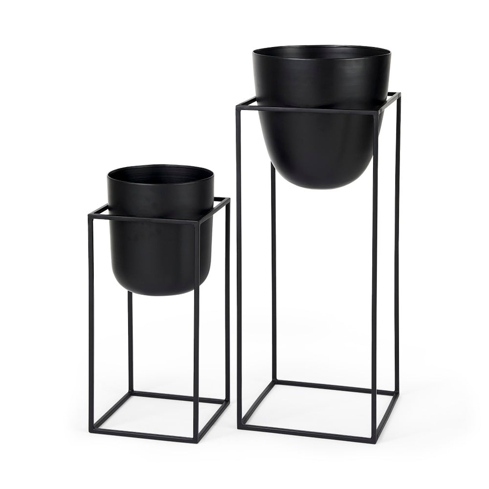 Mercana Bumble Staggered Plant Stands Set of 2 - Modern Geometric Design for Stylish Indoor Greenery Display 68828