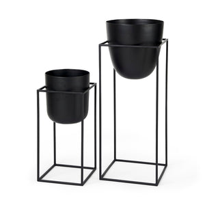 Mercana Bumble Staggered Plant Stands Set of 2 - Modern Geometric Design for Stylish Indoor Greenery Display 68828