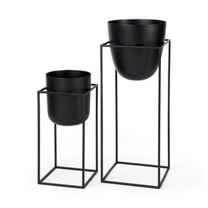 Mercana Bumble (Set of 2) 12L x 12W x 32H Black Plant Stands 68828