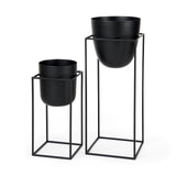 Bumble (Set of 2) 12L x 12W x 32H Black Plant Stands