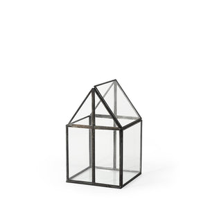 Mercana Sikes Compact Glass Terrarium with Rustic Metal Frame - Ideal Mini Greenhouse for Small Spaces Gold Metal | Glass | 10H 68838