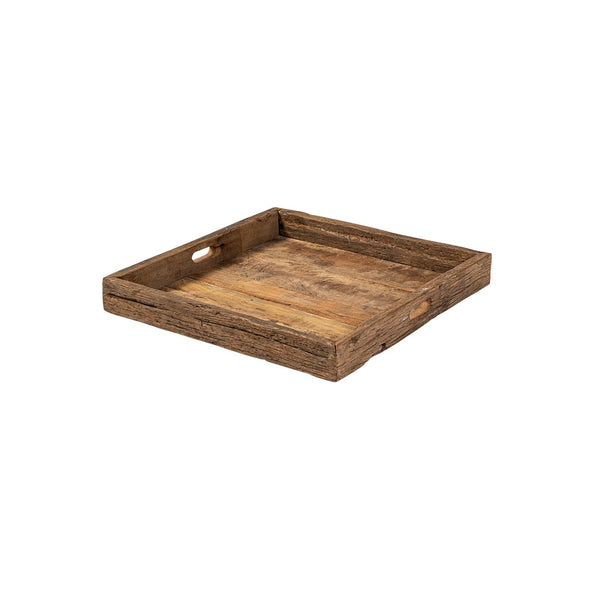 Mercana Carson Rustic Elegance 24" Reclaimed Wood Tray for Stylish Serving and Home Organization Decor Brown Reclaimed Wood | 24W 68861