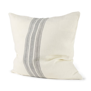 Mercana Patrice 22 x 22 Cream With Gray Stripes Decorative Pillow Cover 68871