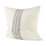 Patrice 22 x 22 Cream With Gray Stripes Decorative Pillow Cover