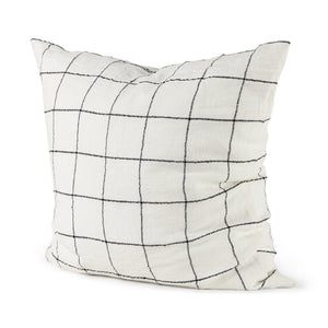 Mercana Suzanne Square Decorative Pillow Cover – Modern Cotton Blend with Bold Black and White Pattern White/Black Fabric | 22x22 68875