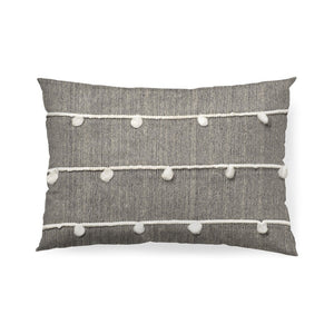 Mercana Linda Decorative Pillow Cover - Modern Coastal Accent in Navy and Cream with White Detail Navy/Cream Fabric | 13x21 68882