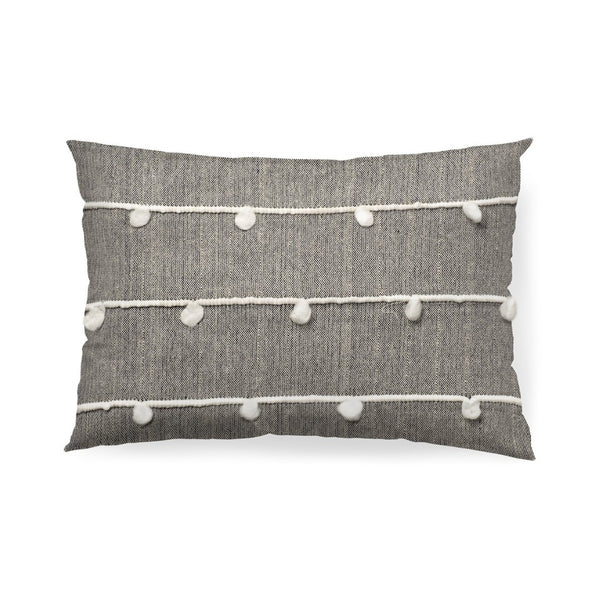 Mercana Linda Decorative Pillow Cover - Modern Coastal Accent in Navy and Cream with White Detail Navy/Cream Fabric | 13x21 68882
