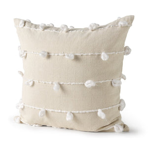 Mercana Erica Decorative Pillow Cover - Chic Coastal & Scandinavian Style for Modern Home Décor Refresh Cream/White Fabric | 20x20 68883