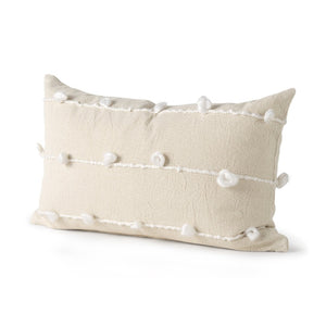 Mercana Erica Decorative Pillow Cover - Chic Coastal & Scandinavian Style for Modern Home Décor Refresh Cream/White Fabric | 13x21 68884