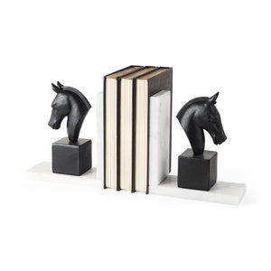 Mercana Hidalgo (Set of 2) 14L x 3W Black Majestic Horse Bookends 68931