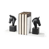 Hidalgo (Set of 2) 14L x 3W Black Majestic Horse Bookends