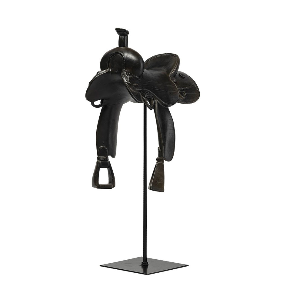 Mercana Colt Equestrian-Inspired Saddle Accent Piece for Rustic Farmhouse & Modern Décor - Stylish Display! Black Metal | Western | 16H 68934