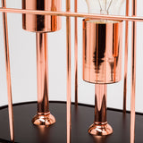 Mercana Sutton (19.3"H) Rose-Gold Metal Cylindrical Cage Three Bulb Table Lamp  65289