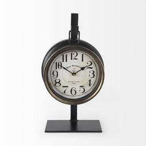 Mercana Taxz Rustic Industrial Metal Hanging Table Clock – Modern Farmhouse Décor with Easy Readability 63025