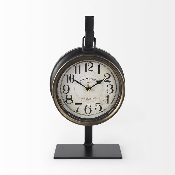Mercana Taxz Rustic Industrial Metal Hanging Table Clock – Modern Farmhouse Décor with Easy Readability 63025