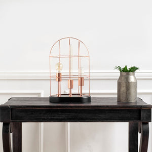 Mercana Sutton Cylindrical Cage Table Lamp – Industrial Elegance for Modern Spaces with Minimalist Charm 65289