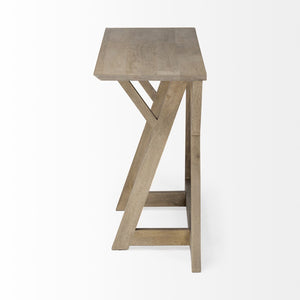 Mercana Jennings Mid-Century Modern Console Table in Solid Mango Wood - Stylish Entryway or Living Room Piece Brown Wood 67491