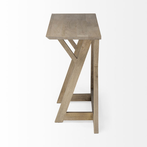 Mercana Jennings Mid-Century Modern Console Table in Solid Mango Wood - Stylish Entryway or Living Room Piece Brown Wood 67491