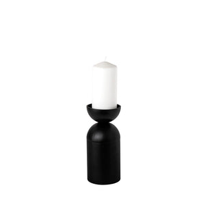 Mercana Alex Cylindrical Candle Holder - Elegant Matte Finish for Modern Ambiance in Any Room Decor Black Metal | 9.3H 68946
