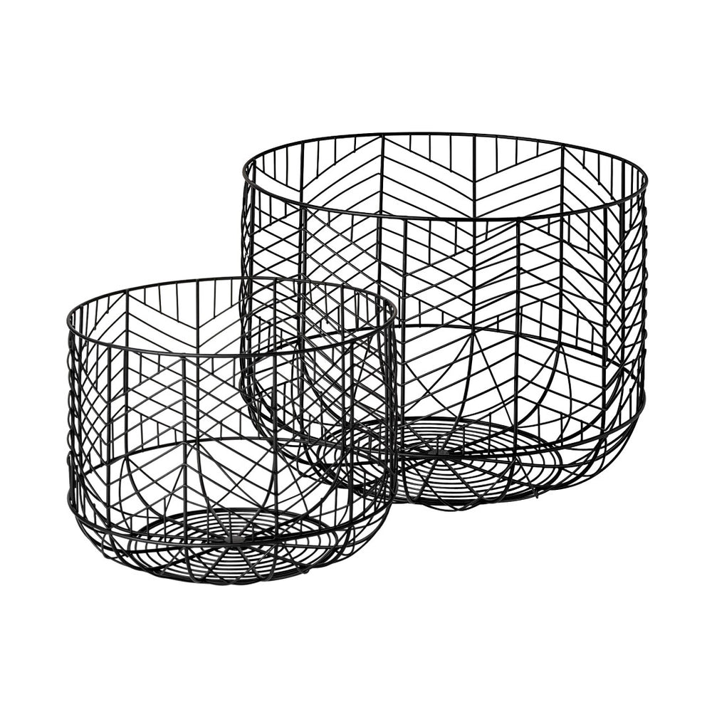 Mercana Idris Geometric Mesh Bowls - Modern Industrial Style for Versatile Home Storage & Décor Enhancements 68949
