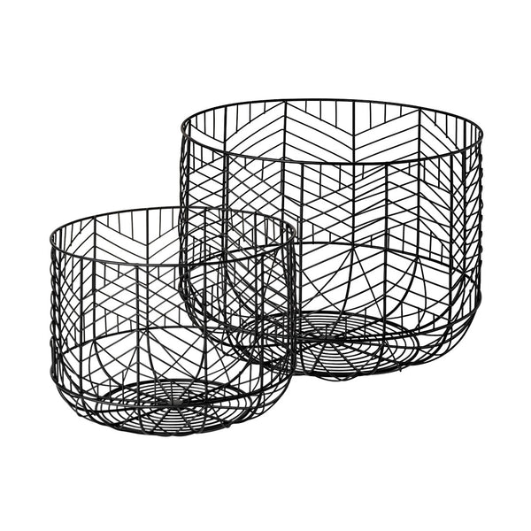 Mercana Idris Geometric Mesh Bowls - Modern Industrial Style for Versatile Home Storage & Décor Enhancements 68949