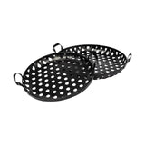 Lito (Set of 2) Black Woven Metal Round Serving Trays