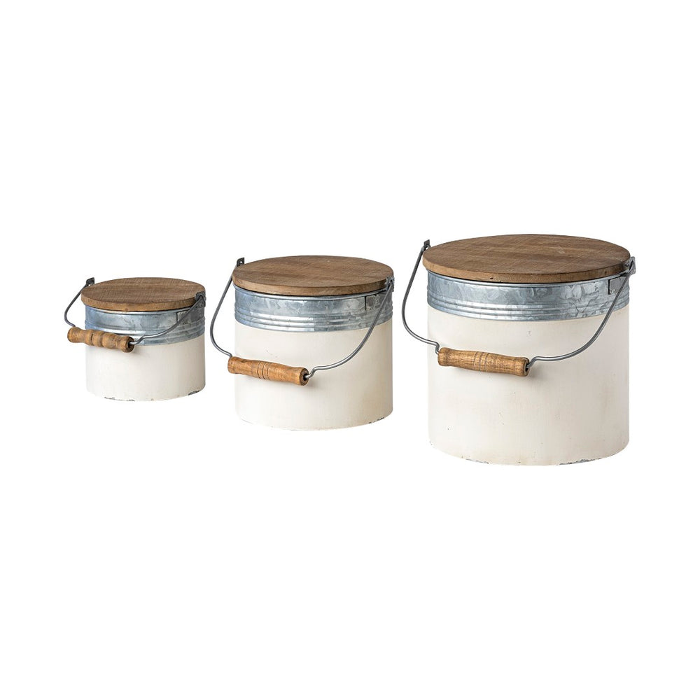 Mercana Alani Vintage-Inspired Metal Storage Boxes for Stylish Organization in Farmhouse Decor and Beyond 68965